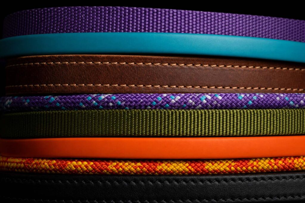 Various dog leash materials